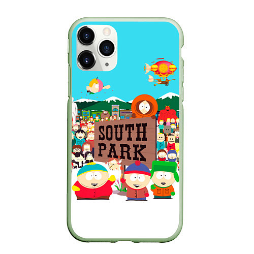 Чехол iPhone 11 Pro матовый South Park / 3D-Салатовый – фото 1