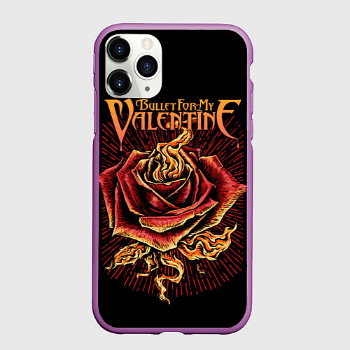 Чехол iPhone 11 Pro матовый Bullet For My Valentine / 3D-Фиолетовый – фото 1
