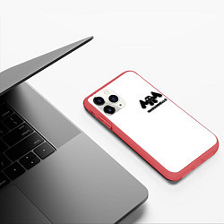 Чехол iPhone 11 Pro матовый Marshmello Спина, цвет: 3D-красный — фото 2
