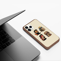 Чехол iPhone 11 Pro матовый Настоящие Черепашки, цвет: 3D-коричневый — фото 2