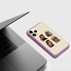 Чехол iPhone 11 Pro матовый Настоящие Черепашки, цвет: 3D-фиолетовый — фото 2