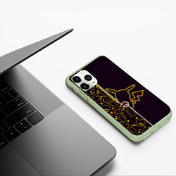 Чехол iPhone 11 Pro матовый Пикачу Oko, цвет: 3D-салатовый — фото 2