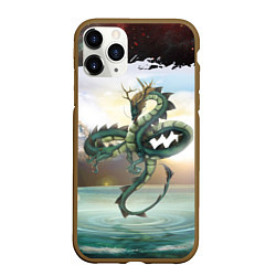 Чехол iPhone 11 Pro матовый Дракон, цвет: 3D-коричневый