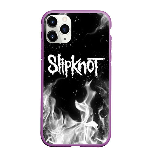 Чехол iPhone 11 Pro матовый SLIPKNOT / 3D-Фиолетовый – фото 1