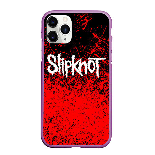 Чехол iPhone 11 Pro матовый SLIPKNOT / 3D-Фиолетовый – фото 1