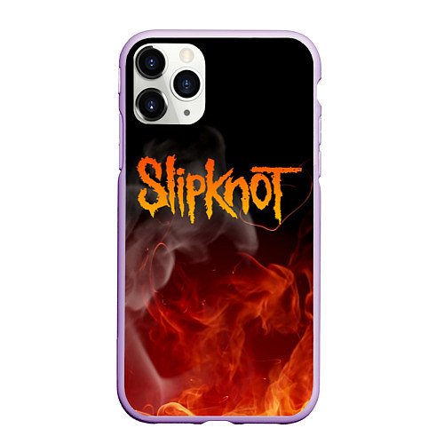 Чехол iPhone 11 Pro матовый SLIPKNOT / 3D-Сиреневый – фото 1