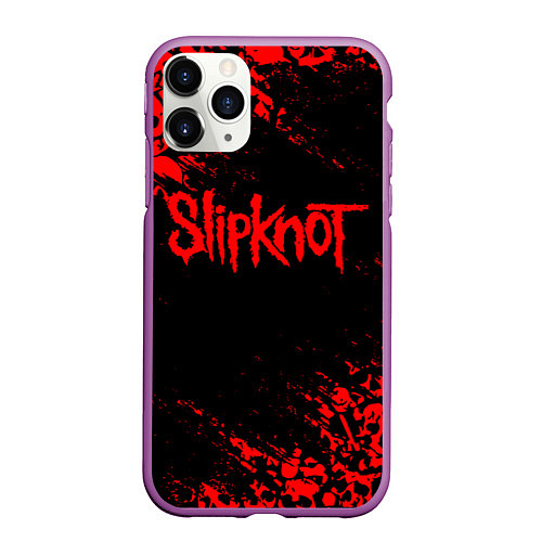 Чехол iPhone 11 Pro матовый SLIPKNOT / 3D-Фиолетовый – фото 1