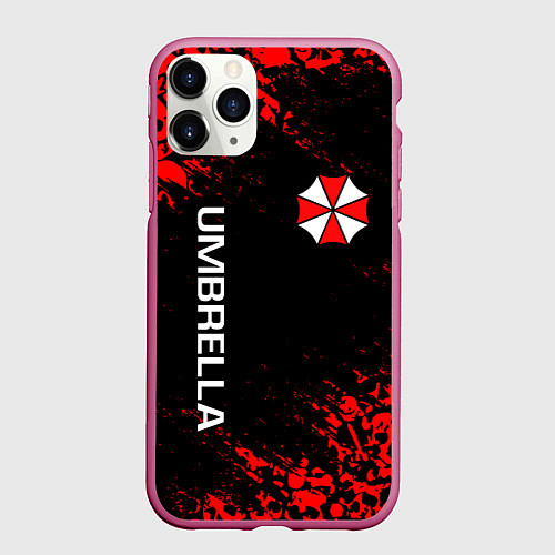 Чехол iPhone 11 Pro матовый UMBRELLA CORP / 3D-Малиновый – фото 1