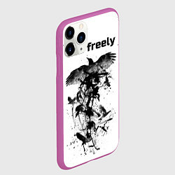 Чехол iPhone 11 Pro матовый Жить свободно, цвет: 3D-фиолетовый — фото 2