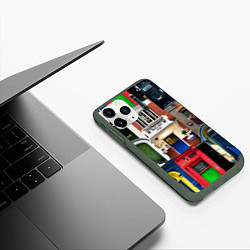 Чехол iPhone 11 Pro матовый London doors цифровой коллаж, цвет: 3D-темно-зеленый — фото 2
