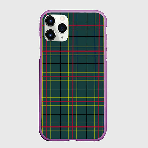 Чехол iPhone 11 Pro матовый Шотландка / 3D-Фиолетовый – фото 1