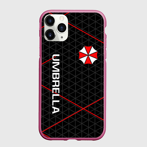 Чехол iPhone 11 Pro матовый UMBRELLA CORP / 3D-Малиновый – фото 1