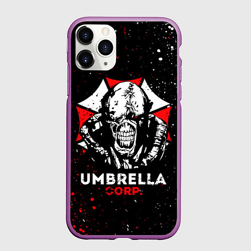 Чехол iPhone 11 Pro матовый RESIDENT EVIL 3 / 3D-Фиолетовый – фото 1