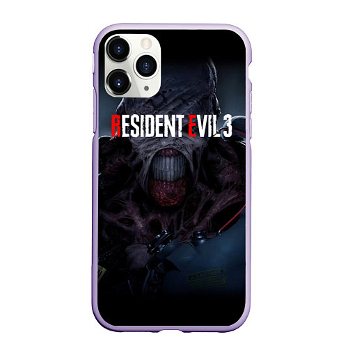 Чехол iPhone 11 Pro матовый Resident evil 3 remake / 3D-Светло-сиреневый – фото 1