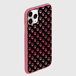Чехол iPhone 11 Pro матовый Лапки, цвет: 3D-малиновый — фото 2