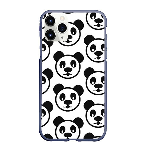 Чехол iPhone 11 Pro матовый Panda / 3D-Серый – фото 1