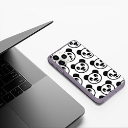 Чехол iPhone 11 Pro матовый Panda, цвет: 3D-серый — фото 2