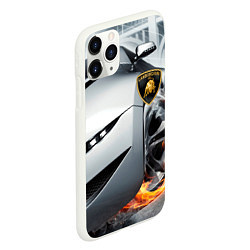 Чехол iPhone 11 Pro матовый Lamborghini, цвет: 3D-белый — фото 2