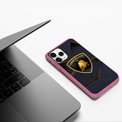 Чехол iPhone 11 Pro матовый Lamborghini, цвет: 3D-малиновый — фото 2