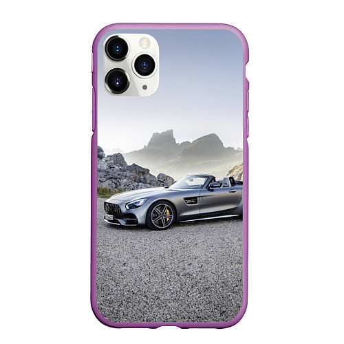 Чехол iPhone 11 Pro матовый Mercedes V8 Biturbo / 3D-Фиолетовый – фото 1