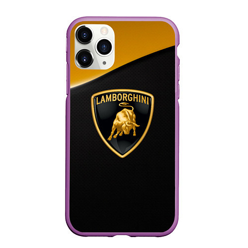 Чехол iPhone 11 Pro матовый Lamborghini / 3D-Фиолетовый – фото 1