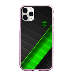 Чехол iPhone 11 Pro матовый FC Borussia, цвет: 3D-розовый