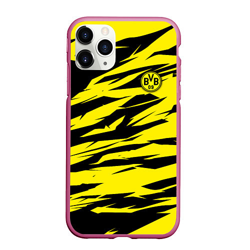 Чехол iPhone 11 Pro матовый FC Borussia / 3D-Малиновый – фото 1