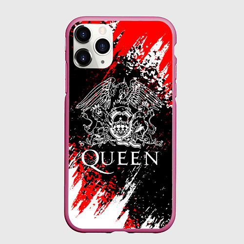 Чехол iPhone 11 Pro матовый QUEEN / 3D-Малиновый – фото 1