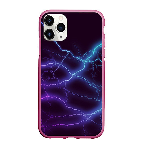 Чехол iPhone 11 Pro матовый МОЛНИЯ / 3D-Малиновый – фото 1