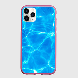 Чехол iPhone 11 Pro матовый Вода, цвет: 3D-малиновый