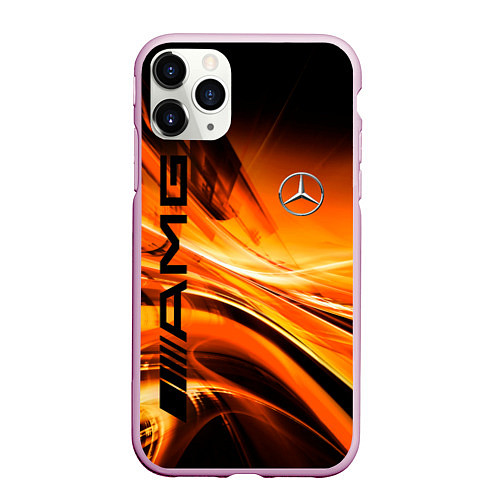 Чехол iPhone 11 Pro матовый MERCEDES / 3D-Розовый – фото 1