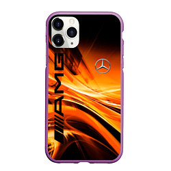 Чехол iPhone 11 Pro матовый MERCEDES, цвет: 3D-фиолетовый