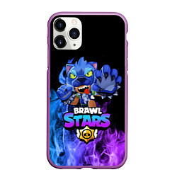 Чехол iPhone 11 Pro матовый BRAWL STARS LEON, цвет: 3D-фиолетовый