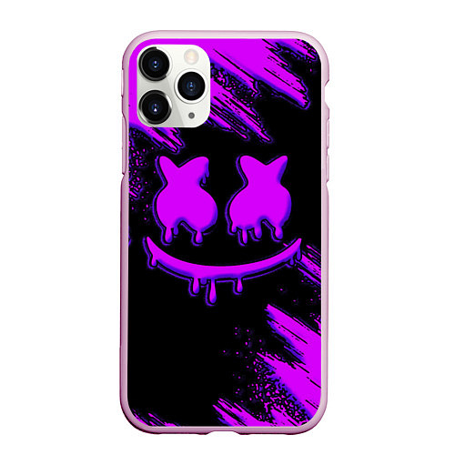Чехол iPhone 11 Pro матовый Marshmello / 3D-Розовый – фото 1