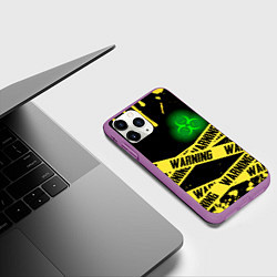 Чехол iPhone 11 Pro матовый Warning, цвет: 3D-фиолетовый — фото 2