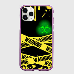 Чехол iPhone 11 Pro матовый Warning, цвет: 3D-фиолетовый