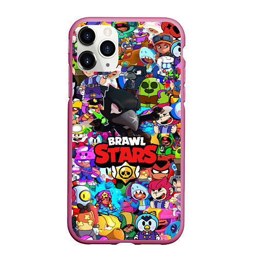 Чехол iPhone 11 Pro матовый BRAWL STARS:CROW / 3D-Малиновый – фото 1