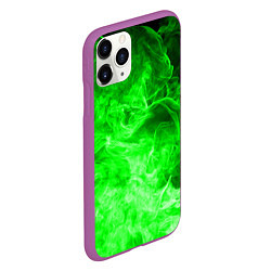 Чехол iPhone 11 Pro матовый ОГОНЬ GREEN NEON, цвет: 3D-фиолетовый — фото 2