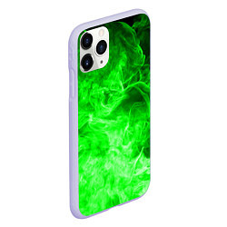 Чехол iPhone 11 Pro матовый ОГОНЬ GREEN NEON, цвет: 3D-светло-сиреневый — фото 2