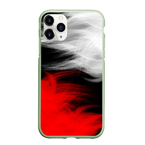 Чехол iPhone 11 Pro матовый ПЕРЬЯ / 3D-Салатовый – фото 1