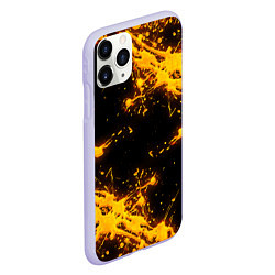 Чехол iPhone 11 Pro матовый БРЫЗГИ КРАСКИ NEON, цвет: 3D-светло-сиреневый — фото 2