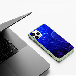 Чехол iPhone 11 Pro матовый СИНИЙ КОСМОС, цвет: 3D-салатовый — фото 2