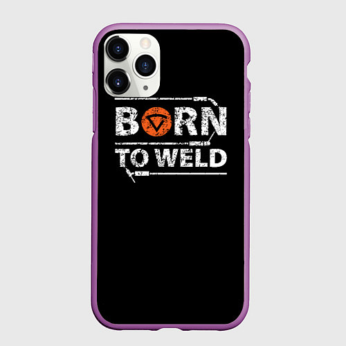 Чехол iPhone 11 Pro матовый Рожден для сварки / 3D-Фиолетовый – фото 1