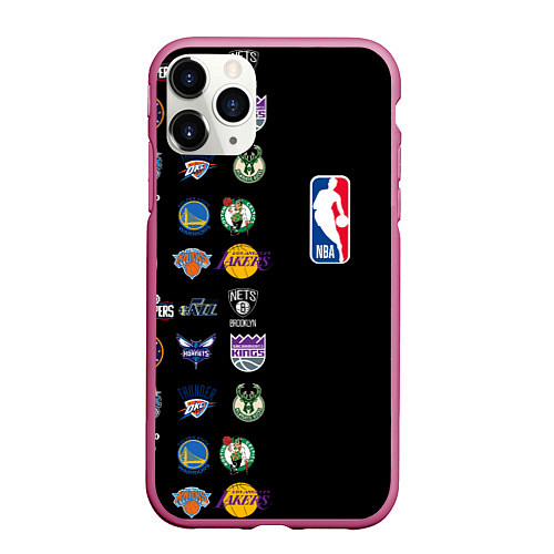 Чехол iPhone 11 Pro матовый NBA Team Logos 2 / 3D-Малиновый – фото 1