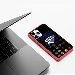 Чехол iPhone 11 Pro матовый Oklahoma City Thunder 2, цвет: 3D-красный — фото 2
