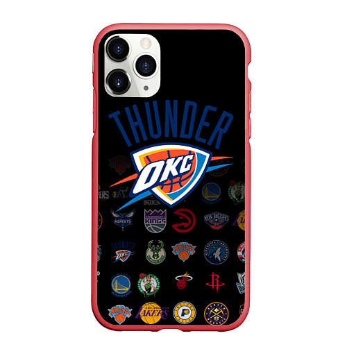 Чехол iPhone 11 Pro матовый Oklahoma City Thunder 2 / 3D-Красный – фото 1