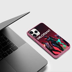 Чехол iPhone 11 Pro матовый Valorant, цвет: 3D-малиновый — фото 2