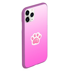Чехол iPhone 11 Pro матовый Розовая лапка с подушечками, цвет: 3D-фиолетовый — фото 2