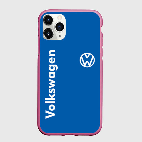 Чехол iPhone 11 Pro матовый Volkswagen / 3D-Малиновый – фото 1