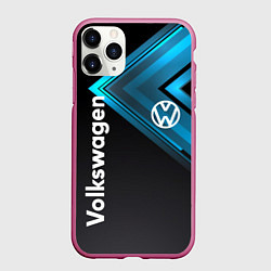 Чехол iPhone 11 Pro матовый Volkswagen, цвет: 3D-малиновый